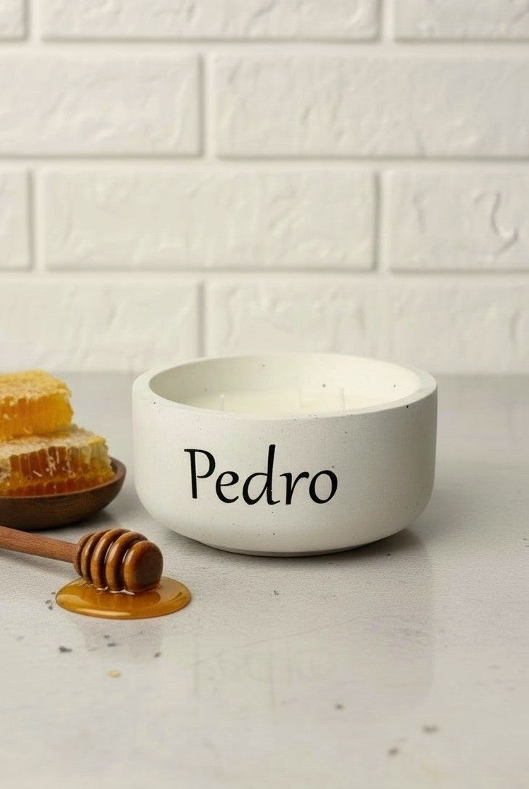 Vela perfumada em taça personalizada (por encomenda)