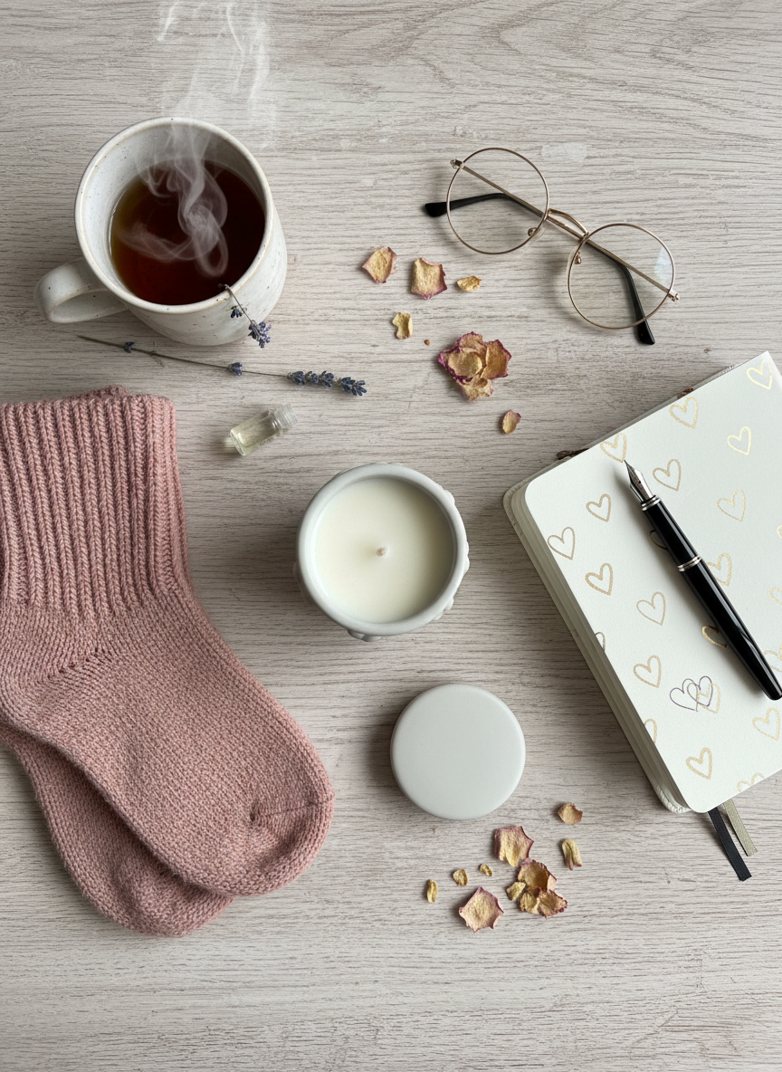 Copo decorativo com tampa "Corações"