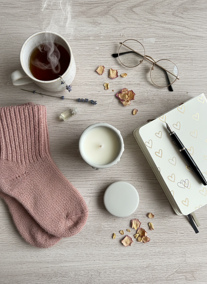 Copo decorativo com tampa "Corações"