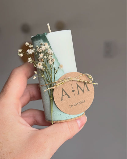 Vela Artesanal Perfumada com Efeito Cimento