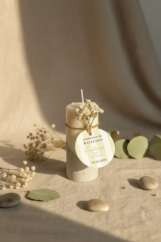 Vela Artesanal Perfumada com Efeito Cimento