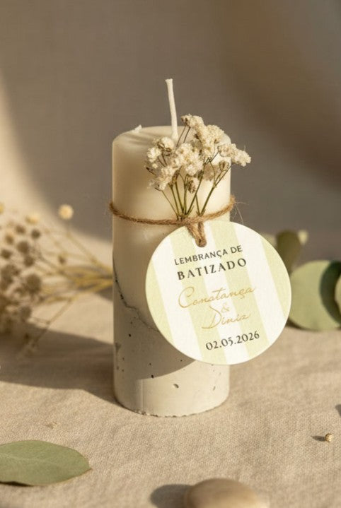 Vela Artesanal Perfumada com Efeito Cimento